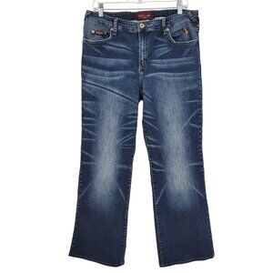 Baby Phat Womens Bootcut Jeans With Embroidered Back Pocket Size 13